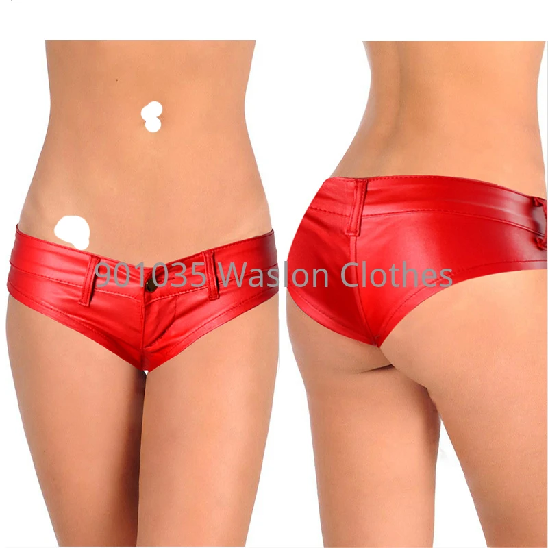 

Летние сексуальные женские шорты из искусственной кожи Sretch Micro, эротические шорты для ночного клуба, узкие супер мини-ультракороткие брюки Twerk