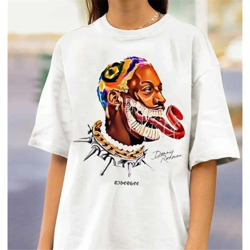 2025 Summer Dennis Rodman Art' Acid T-Shirt Sweatshirt Tee Hip Hop UNISEX Cotton Harajuku Graphic T Shirts Oversized T Shirt