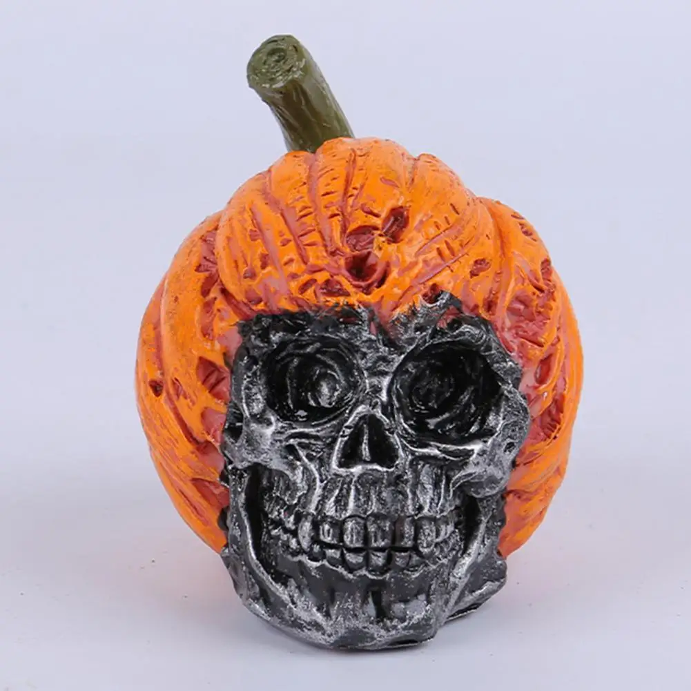 Halloween Ornamnet Festive Halloween Resin Ornaments Cute Skull Pumpkin Statue Holiday Decoration Prop Home Party Atmosphere