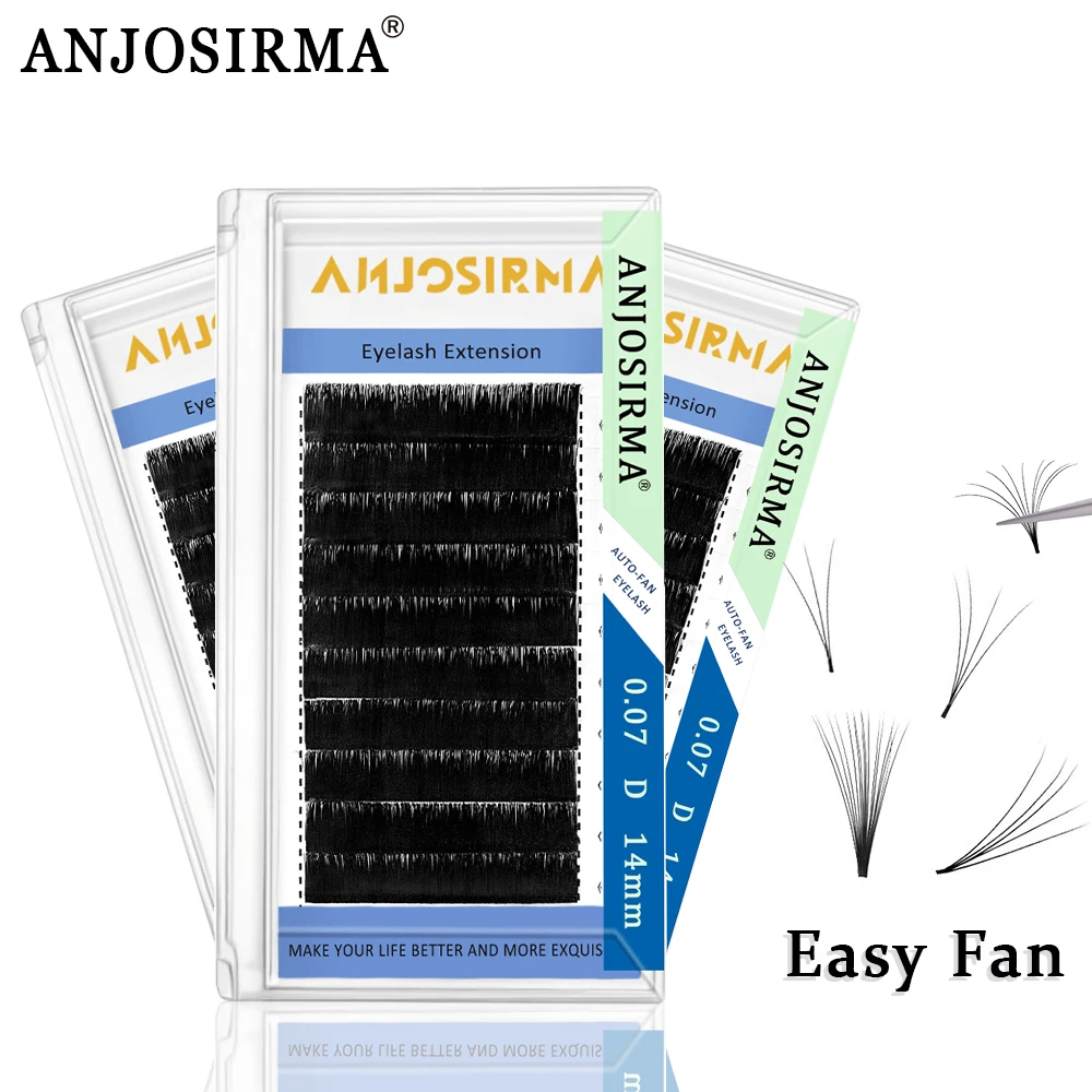 ANChain SIRMA Fournitures d'extension de cils D Curl 0.07 Volume Lash Easy Fan Blooming Flower Lashes (D-0.07,8-14mm)