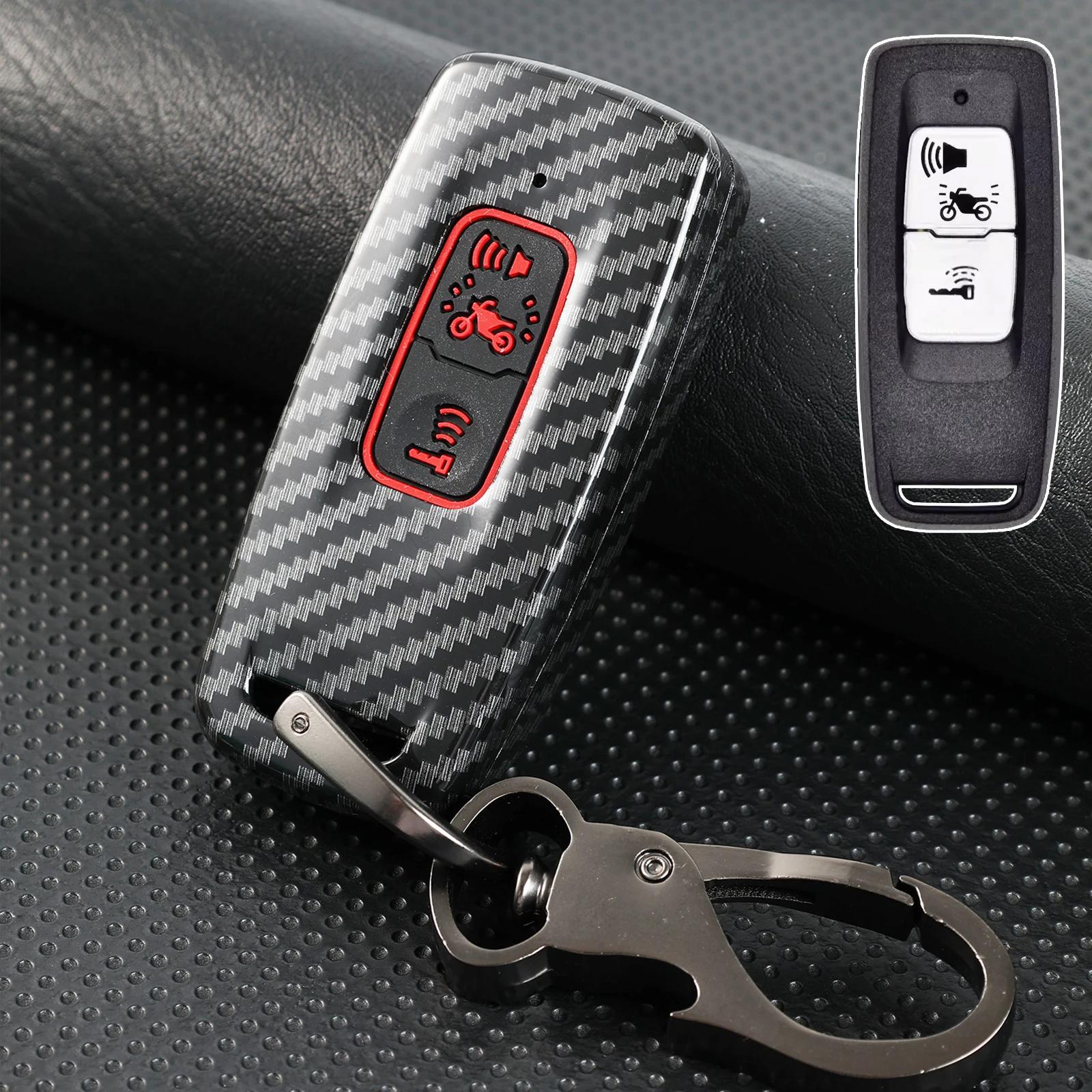 Carbon Abs Key Cover Case Shell Motorcycle Scooter Smart Key For Honda ADV PCX Forza Vario Activa Dio Scoopy 125 160 2022 2023 