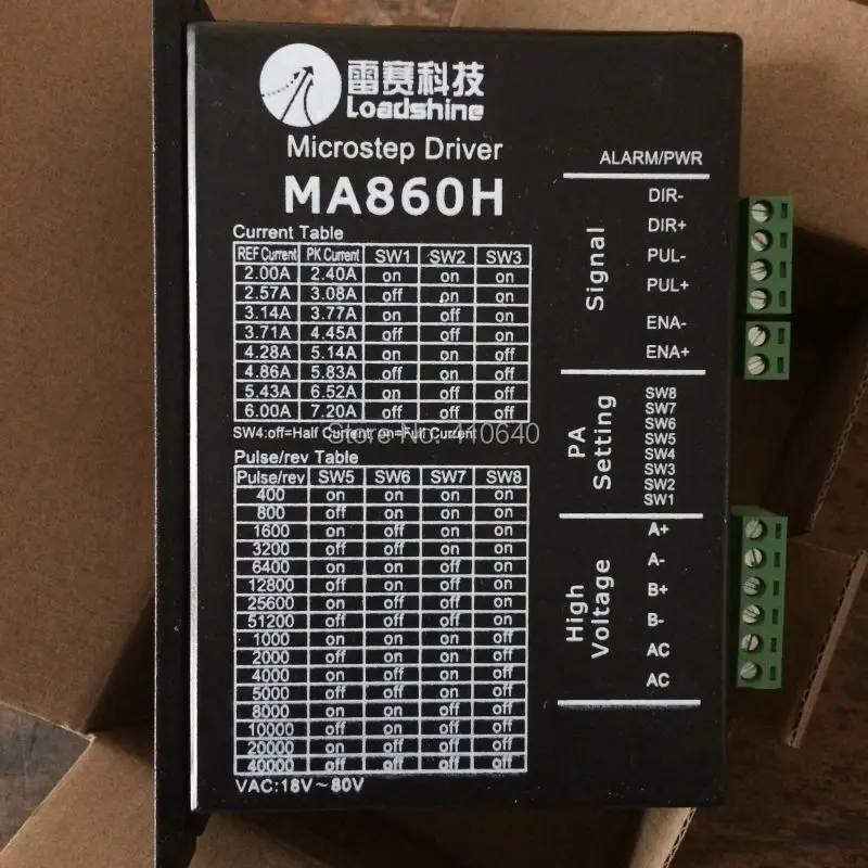 Analog Stepper Drive MA860H Leadshine 2 Fases 7.2A Max 80 VAC o 110 VDC EN STOCK! EL ENVÍO GRATUITO!