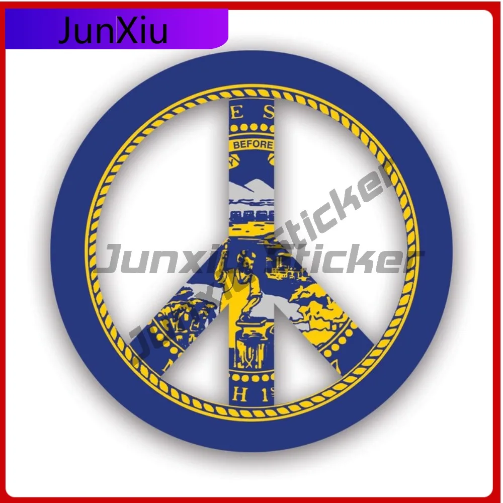 

Nebraska Flag Peace Waterproof Fade Resistant Anime Style For Car Body Car Window Helmet No Residue Self Adhesive Decal Scratch