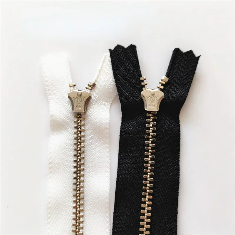 30pcs/Lot 3# 10cm To 18CM Ykk Metal Zipper Close End Copper Teeth Jeans Pants Bag Pocket Black White Tailor Sewing Accessories