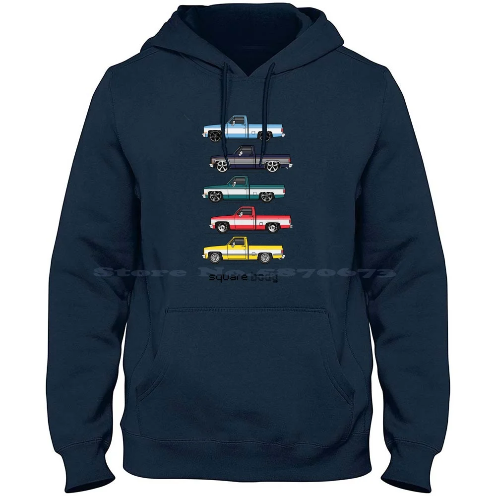 1981-1987 Pickup Trucks 100% Pure Cotton Hoodie Tshirt 1981 1982 1983 1984 1985 1986 1987 Sierra Scottsdale Truck Square Pickup