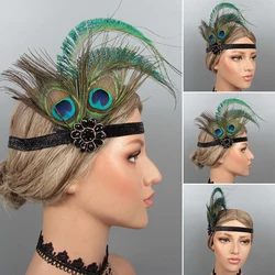 Elegant Hairband Headpiece Feather Peacock Headband Headdress Vintage Costume Party Hairband For Women Feather Headpiece