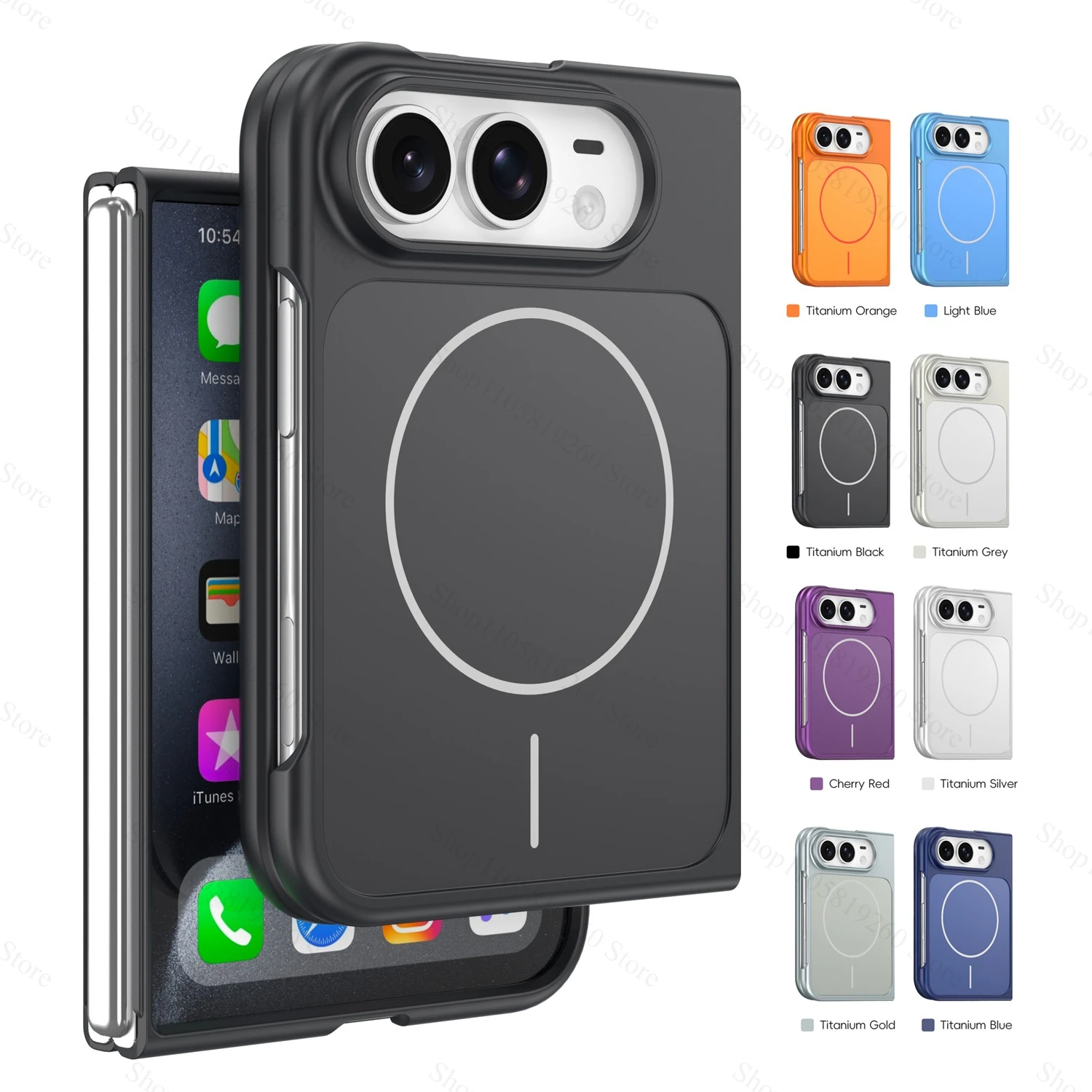 For IPhone Duo Luxury Color Collision for Magsafe Silicone Magnetic Phone Case for IPhone Ultra 18Fold PC Tough Shockproof Cover