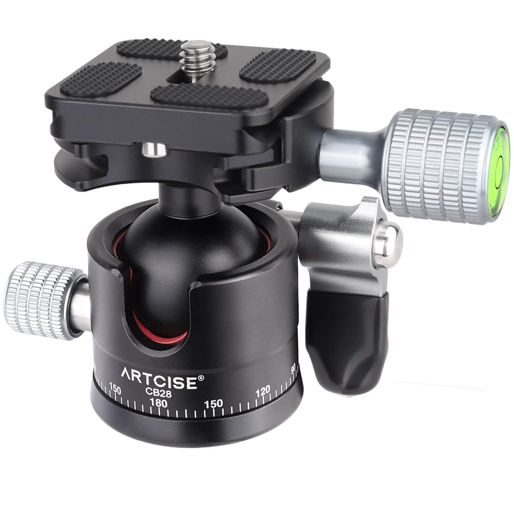 Głowica kulowa ARTCISE CB28 do statywu, adapter do mocowania panoramicznego, niskoprofilowa głowica kulowa 28 mm do statywu DSLR i monopodu, maksymalne obciążenie 10 kg — zdjęcie produktu 7