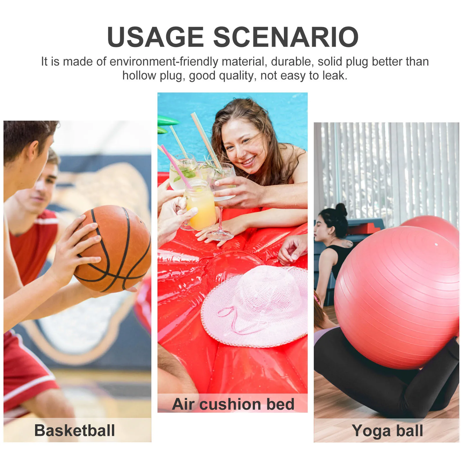 

6Sets Reusable Inflatable Ball Plug Precision Made Exercise Ball Pin for Pilates Balance Training Equipment Accessory