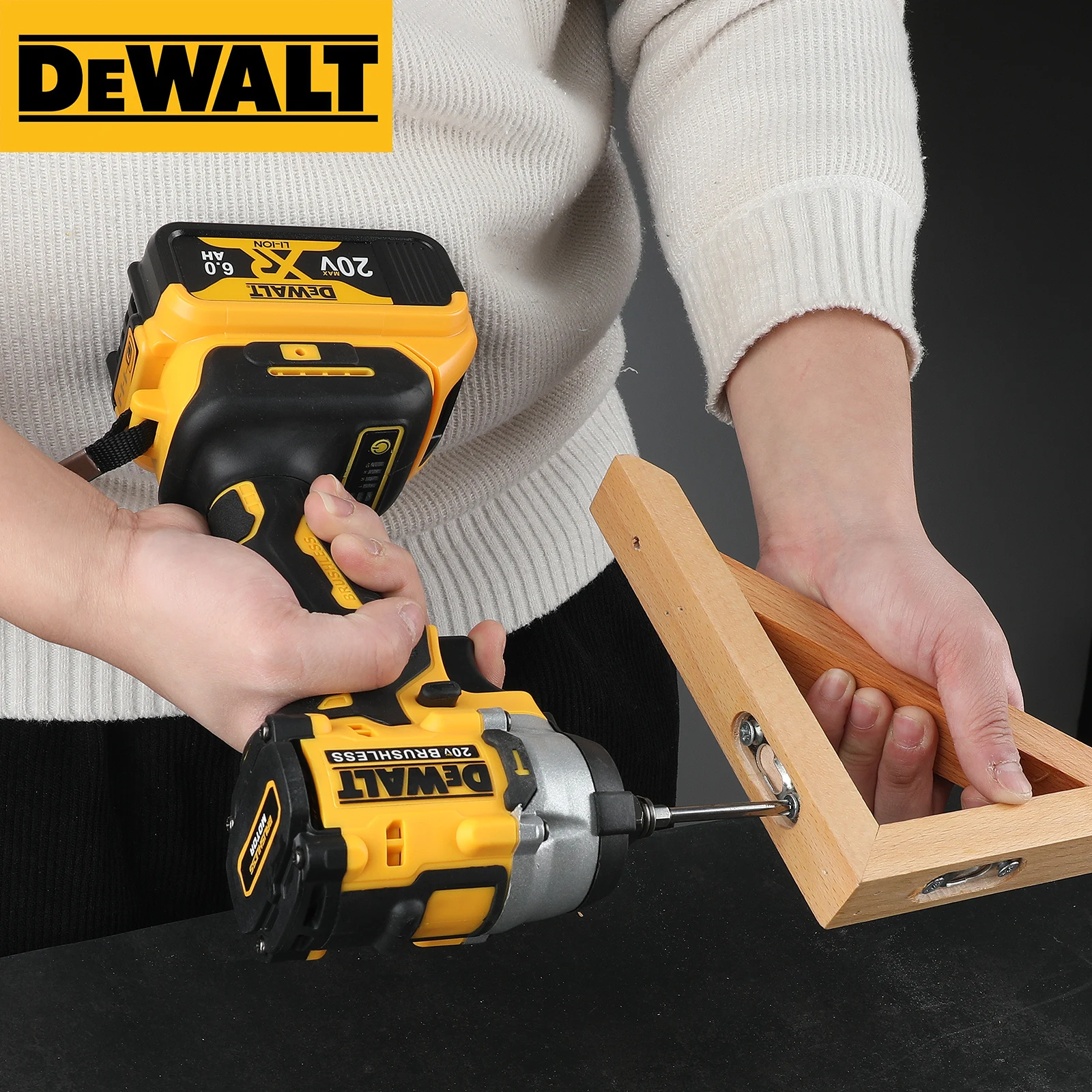 DEWALT DCF921 20V Kunci Impact 1/2in Tanpa Sikat & Bor Listrik Tanpa Kabel-Kecepatan Variabel, Alat Telanjang Multifungsi