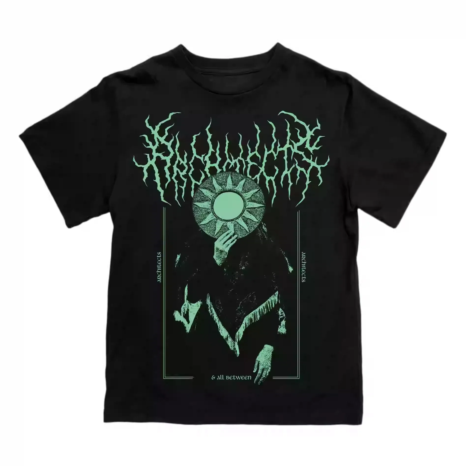 Camiseta masculina arquitetos metal core arquiteto banda larga vintage algodão masculino e feminino manga curta camiseta verão