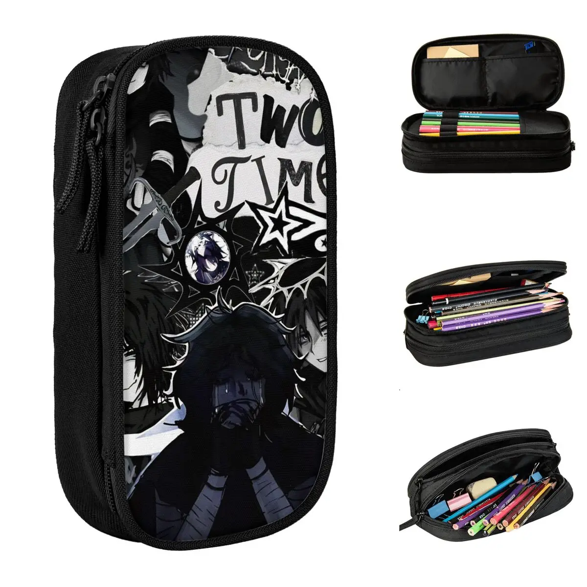 Azuretime Anime Federmäppchen Azure Two Time Forsakens Federtasche Stiftbox für Schultaschen Schüler Schule Reißverschluss Zubehör