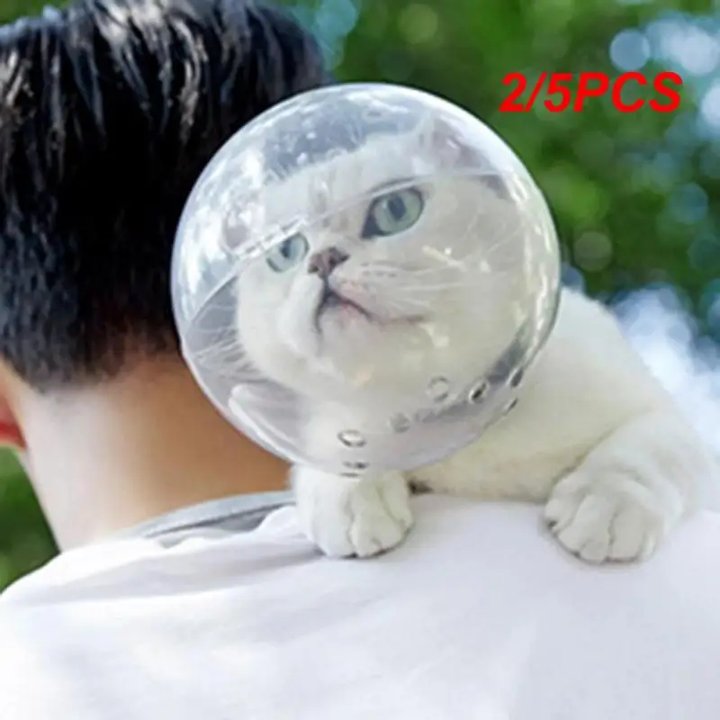 

2/5PCS Protective Space Hood Anti-Bite Breathable Grooming Mask Cat Grooming Supplies Bath Grooming Anti-Licking Cat Muzzle