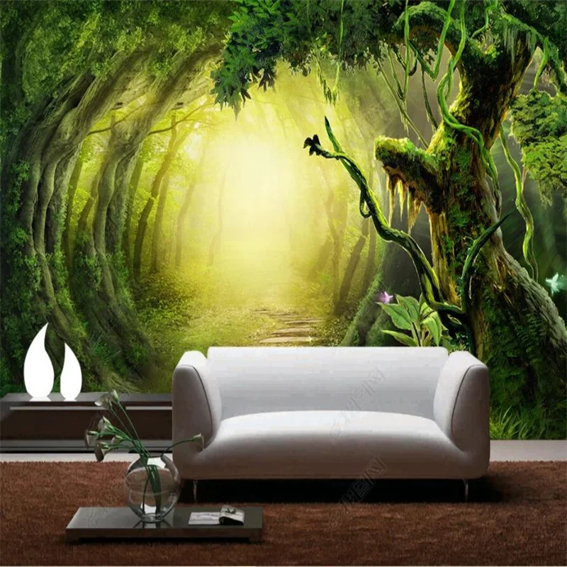 

Dream Forest Trail Landscape Home Decor Custom Mural 3D Photo Wall Paper Bedroom Decor Wallpaper Self Adhesive Contact Paper