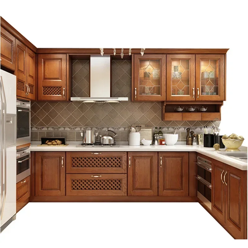 

Kitchen Cabinet With Free-Standing Wooden Spice Rack Cabinet Handle Kitchen Solid Wood Kitchen Cabinets