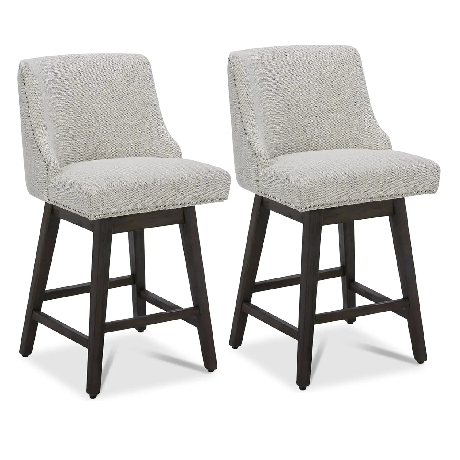 

Counter Height Swivel Bar Stools Set of 2, FSC Certified Upholstered Counter Stools, Modern Swivel Barstools with, Customized