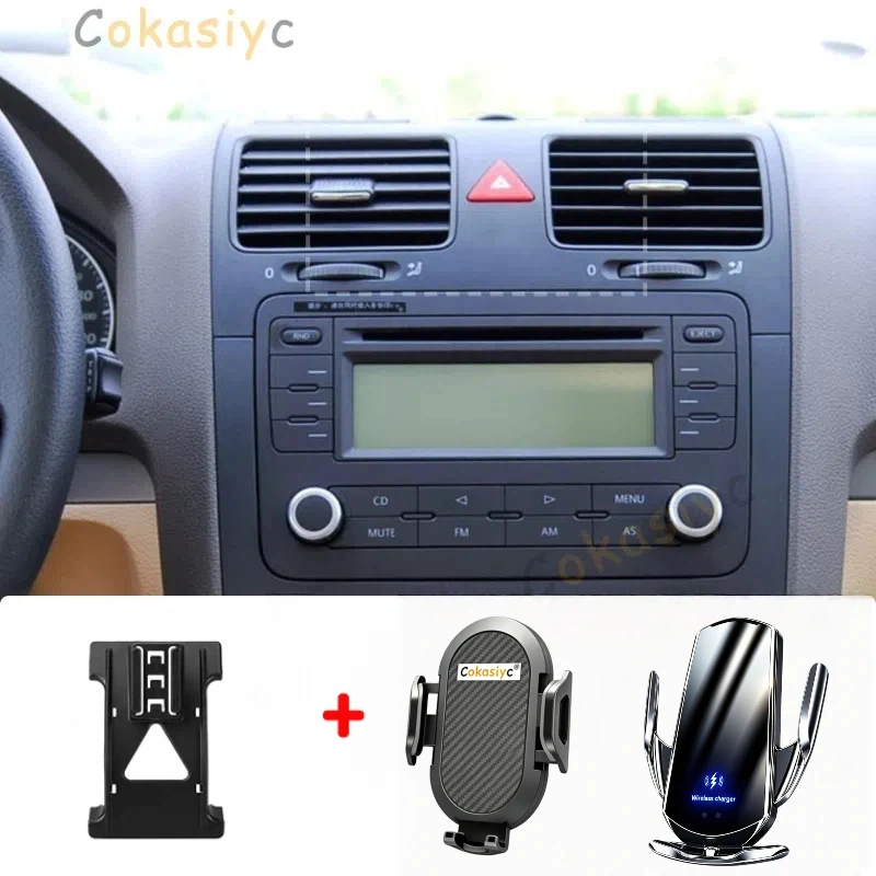 Car Phone Holder For Volkswagen VW JEETA MK5 2006- 2011 Mobile Phone Mounts Car Wireless Charging Special Fixed Base Accessories