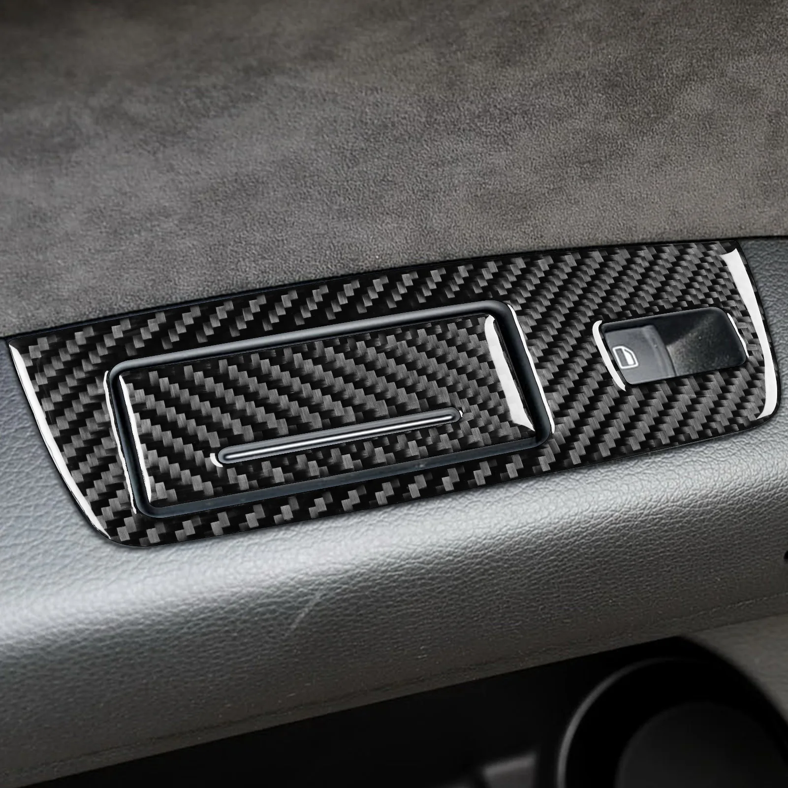 

Carbon Fiber Car Accessories Window Switch Lifting Panel Decal Interior Cover Trim Sticker Modification For Audi Q7 4L 2007—2015