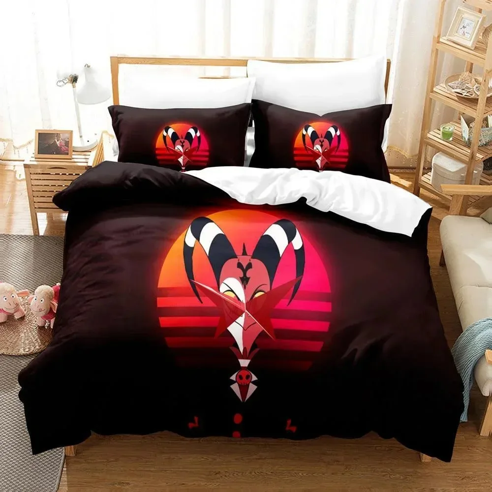 

3D Printed Helluva Boss Bedding Set For Bedroom Soft Modern Bedspreads Comefortable Kids Duvet Cover Quilt Cover And Pillowcase