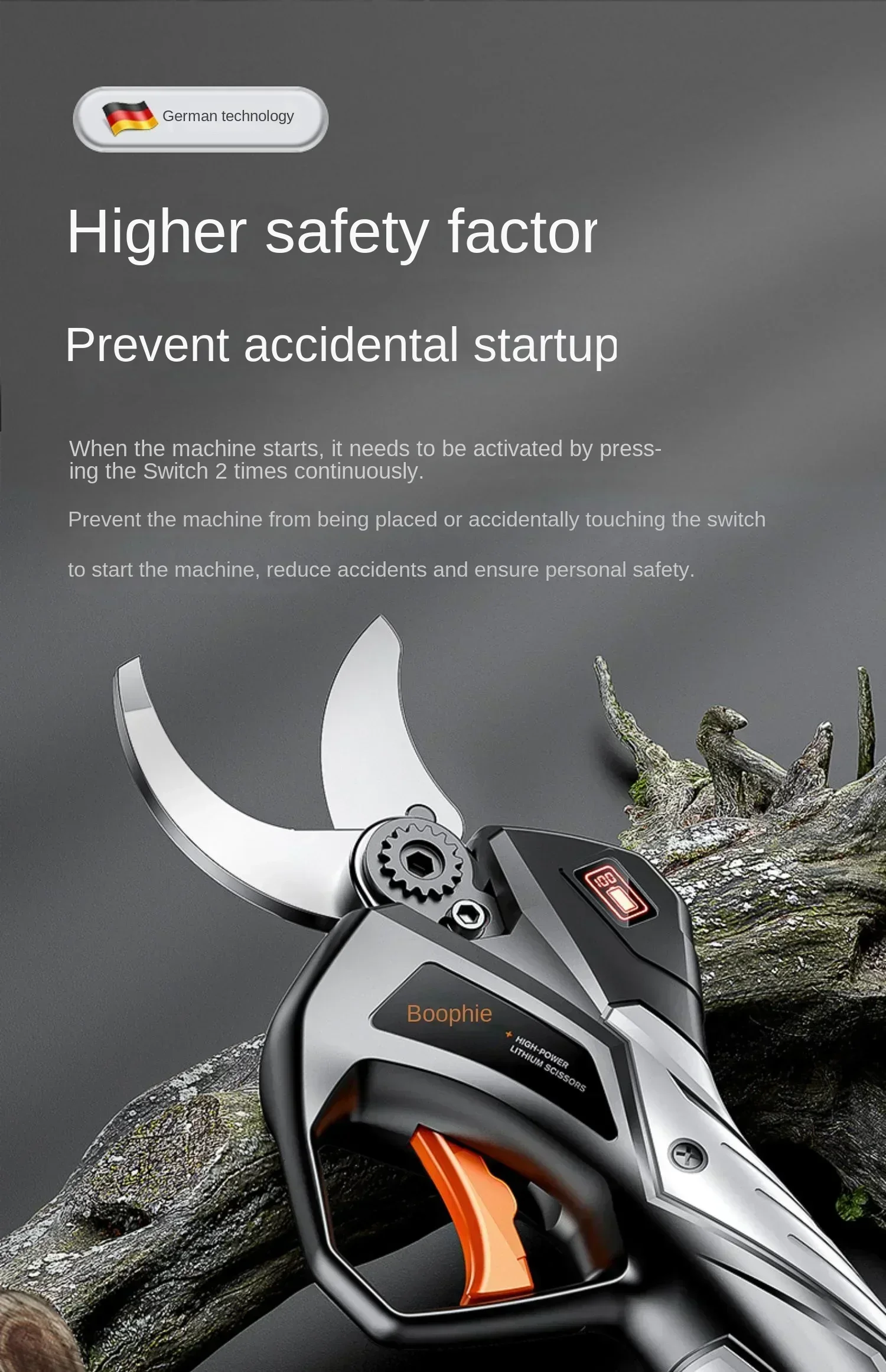 Electric Pruning Shears with Imported Lithium Battery for Fruit Trees, German Garden Tools with Rechargeable Battery