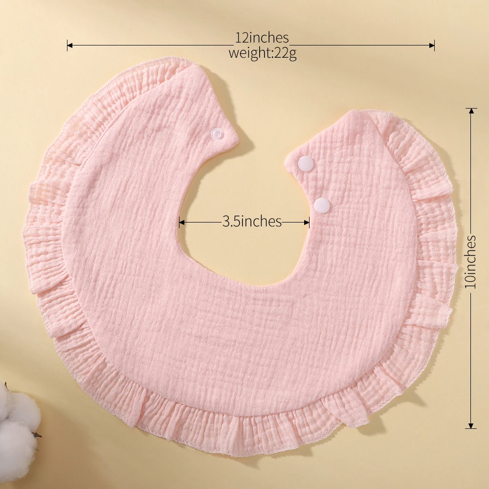 Newborn Bibs Infant Burp Cloths Baby Stuff Feeding Drool Bandana Saliva Towel Toddler Ruffle Solid Baby Bib Accessories 2024