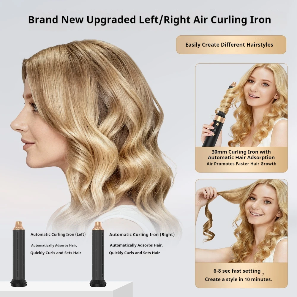 Multi-Head Hot Air Styler Kit 6-in-1 Hair Tool for Straightening Curling & Drying  Home Styling Essentia