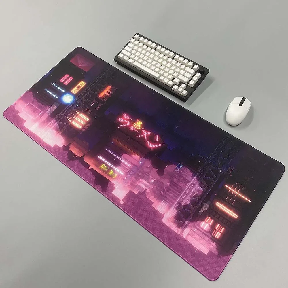 Neon City Large Gaming Mousepad XXL Rubber Desk Mat Game HD Print Mouse Pad Gamer Mouse Mat Anime Keyboard Mats Non-Slip Carpet