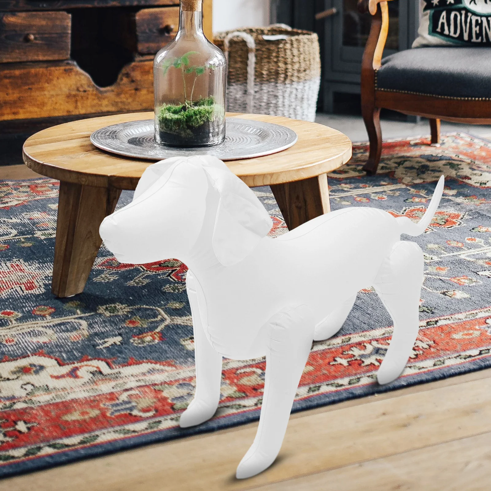 

2Pcs Inflatable Dog Mannequin White Black Pet Clothing Model Display Stand Smooth Perfect Size Dog Standing