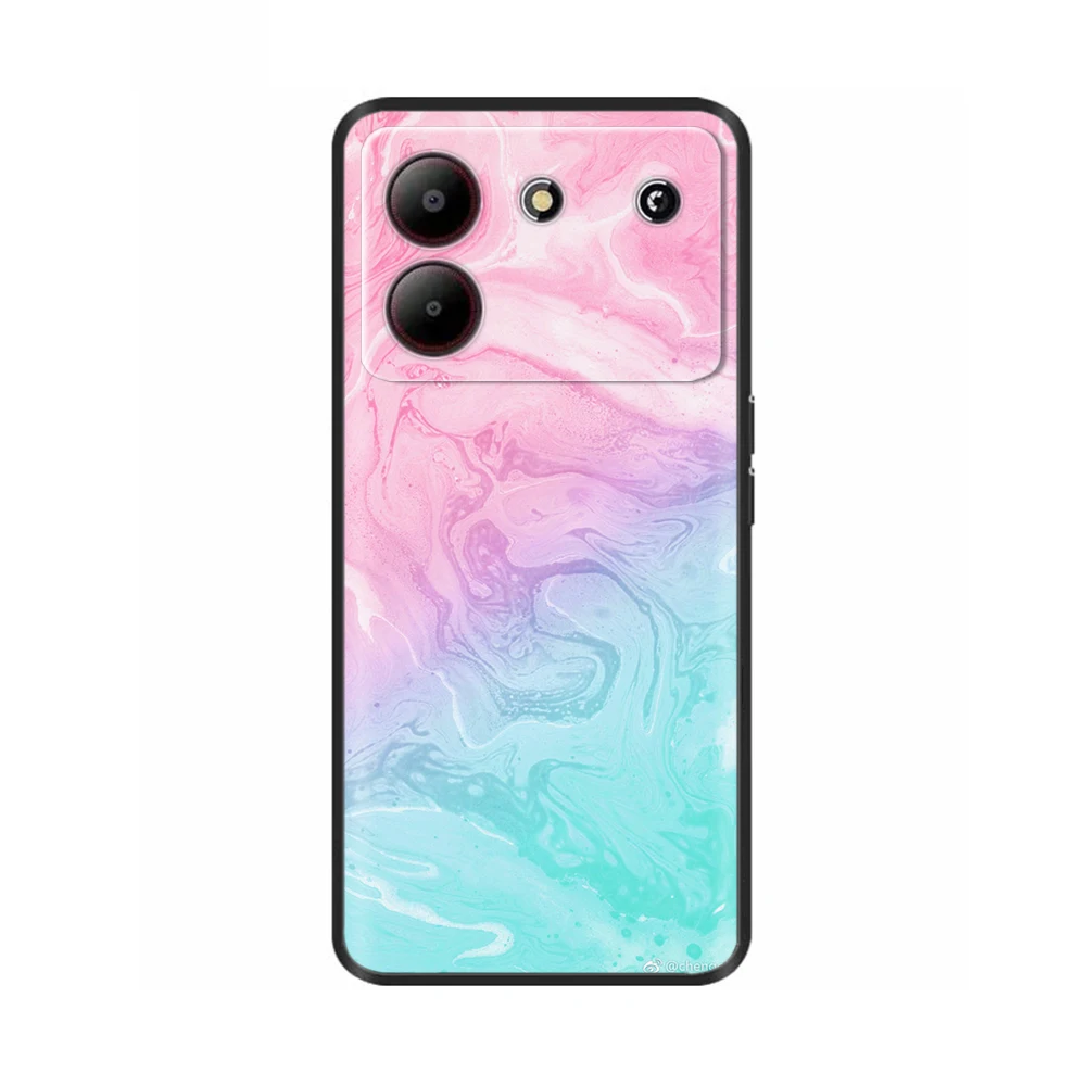 Cover For ZTE Blade A54 4G Case Silicone Painted Soft Protective Black Coque For ZTE Blade A34 BladeA54 Cartoon TPU BladeA34 Bag
