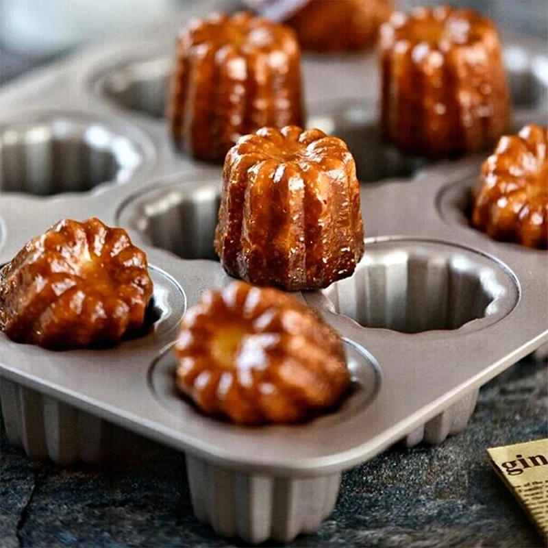 12 Holes Canele Mold Canele Pan Carbon Steel Mini Bundt Cake Pan French Cake Mold Muffin Cupcake Molds For Baking 0136