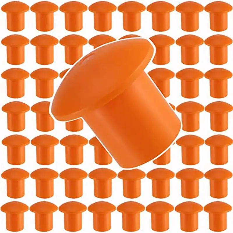 80 Pcs Rebar Caps Orange Rebar Covers Caps For Rebar Stake, Rebar Size 3- 8, 10M -25M