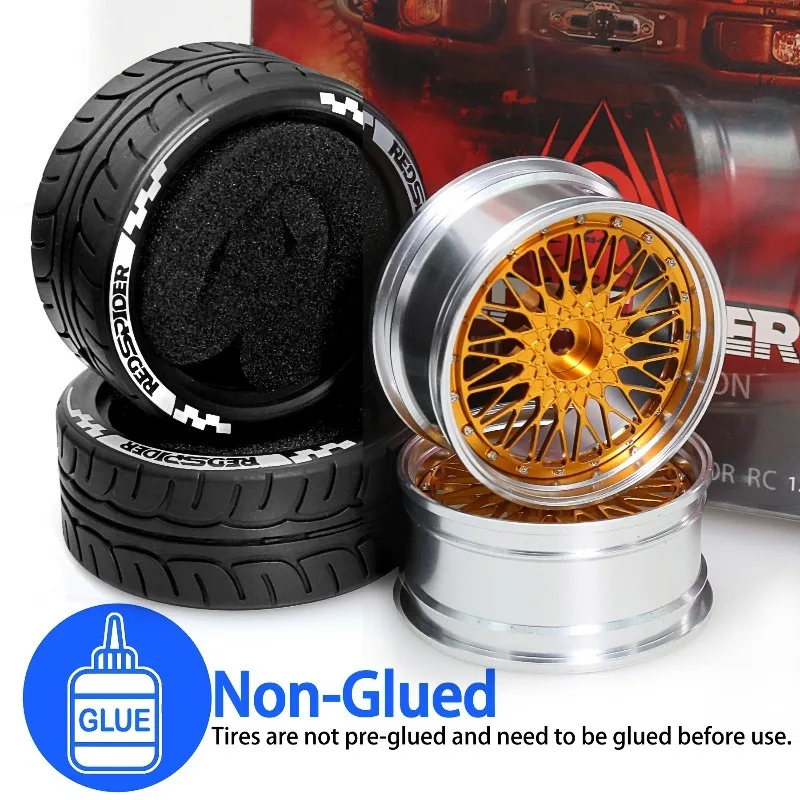 1/10 RC Rennräder Reifen Metallfelgen Nabe 12 mm Sechskant für 1:10 RC On Road Car Tamiya Kyosho TT01 TT02 XV01PTG-2 HSP HPI