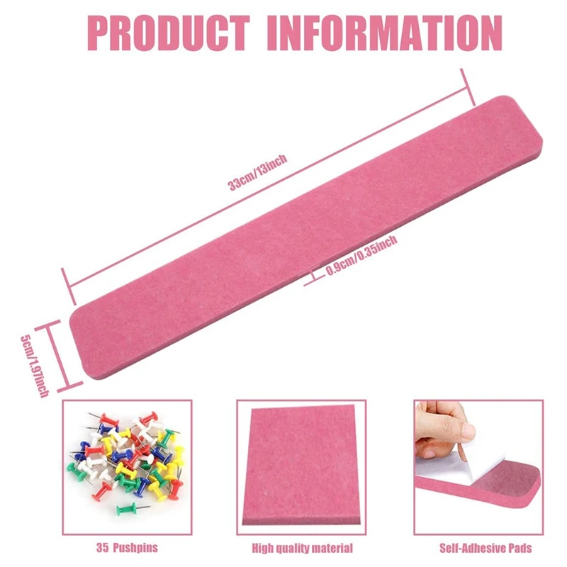 7 kolorów filcowe paski tablica ogłoszeń 7 szt. Samoprzylepny biuletyn listwa pasek bezramkowy pasek z filcem ściennym