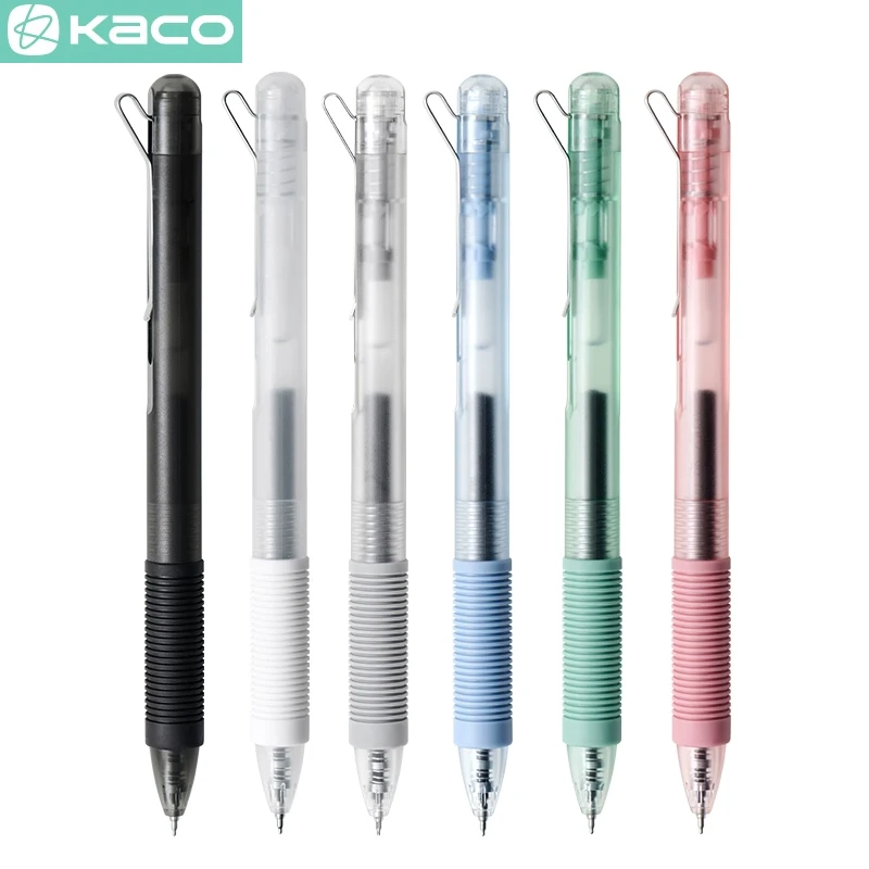 

Гелевая ручка KACO K1, черная мягкая ручка 0,5 мм и прозрачный корпус, голка ST, гладкая ручка для письма, эстетическая ручка в стиле Ins для экзамена, офиса