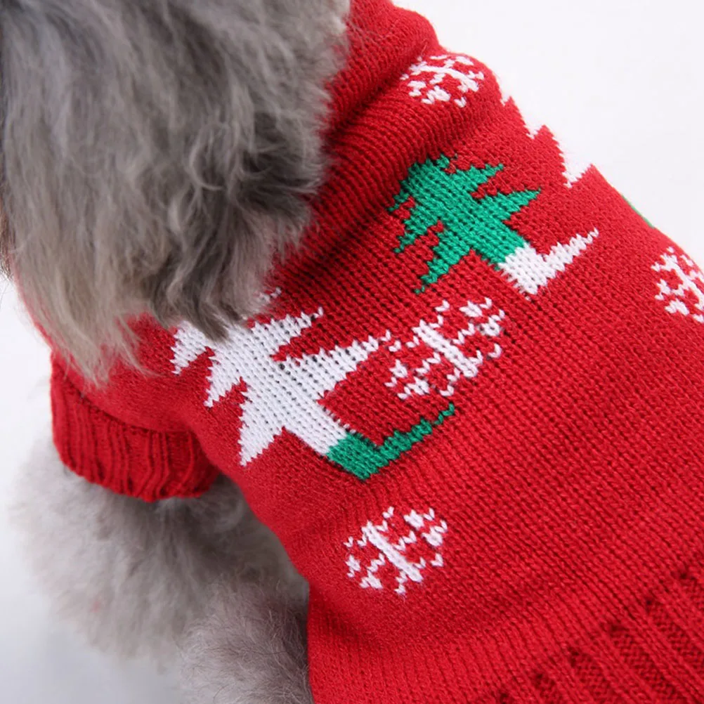 

Christmas Dog Sweater Red Pet Clothes Small Size Durable Design Perfect for Outdoor Photo Christmas Party Outfit Dog