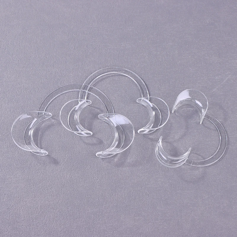 5pcs Lip Tool Plastic Transparent Dental C-shape Cheek Retractor Mouth Opener Intraoral Dentist  for Tooth