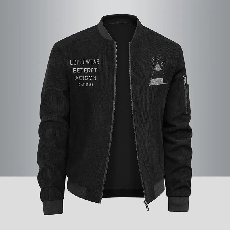 高品質のファッションハンサムマッチング新しい刺繍ルーズスーツメンズコーデュロイスリム小さなスーツフォーマルシングルウエストコートコート