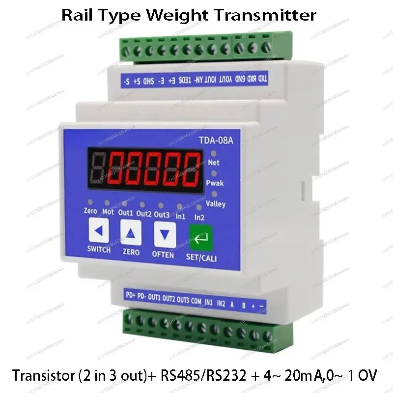 DIN-Rail Weighing Transmitter – RS232 / RS485 High-Precision Signal Amplifier with MODBUS RTU Output