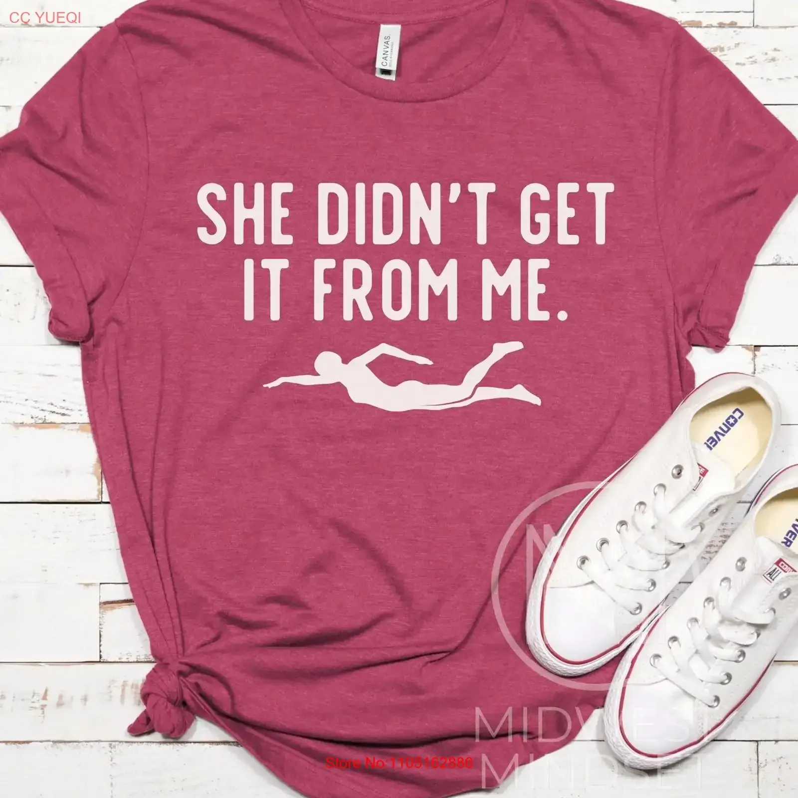 

Swim Mom T Shirt Personalized for Cute s Retro Swimmer Swimming vintage Washed Top For Everyday Wear Versatile fashion homme