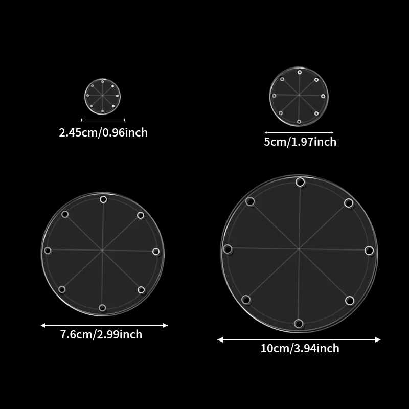 YOMDID 4 قطعة قالب خياطة اللحف من الأكريليك الشفاف المستدير DIY أداة خياطة القطع بنمط دائري هدية العيد مواد يدوية