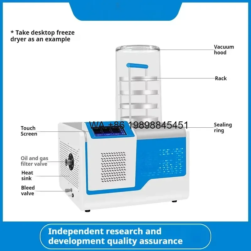 Wmwmnu for Commercial Lyophilizer Vacuum Freeze Dryer 4kg Small Capacity for Medical Lab Fruit Food Drying