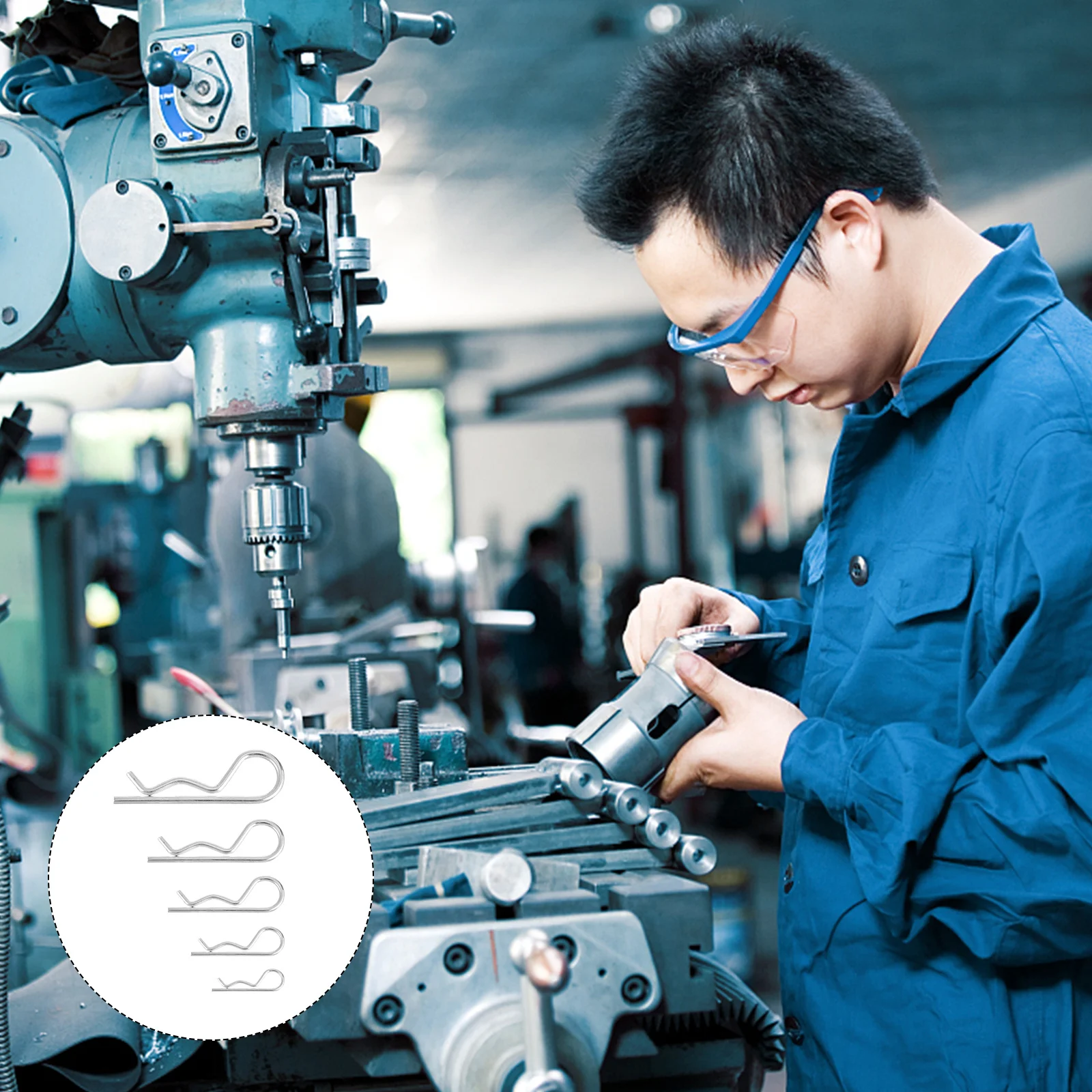 

20Pcs Safety Pins Carbon Steel R Shape Spring Cotter Clips Durable Mechanical Fasteners for Lawn Mower Automotive Workshop Car