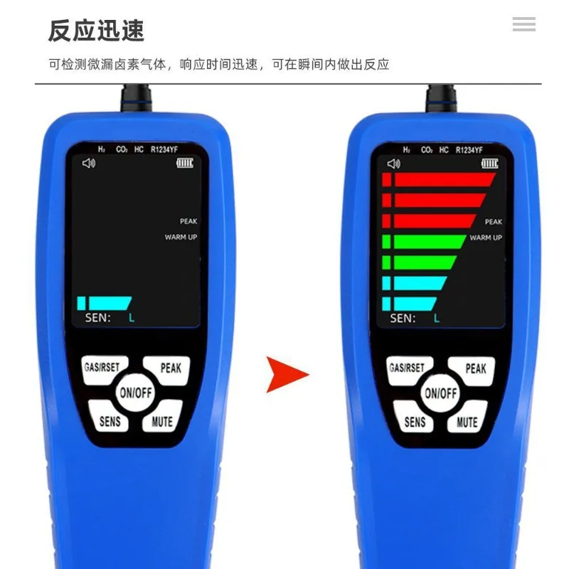 Professional Handheld Car AC Refrigerant Leak Detector Semiconductor Electronic Halogen Gas Tester Snow Seed Freon Leak Finder