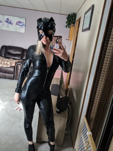 Sexy Faux Leather Jumpsuit Set Cat Women Zipper Jumpsuits Wet Look Stretch PU Lingerie Bodysuits Hot Erotic Porn Club Costume