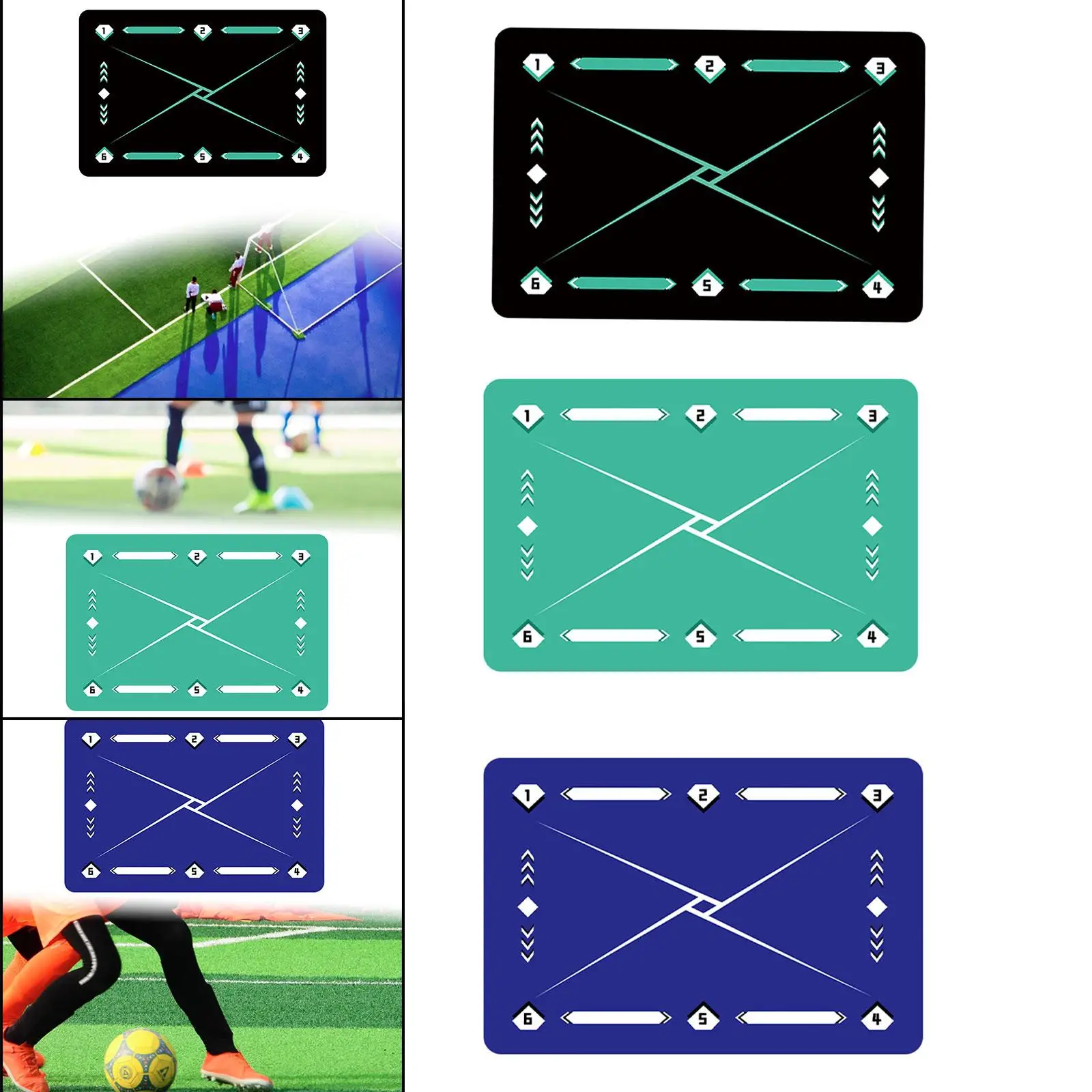 Futebol Passo Training Mat, Treinador De Controle De Bola, almofada interior antiderrapante