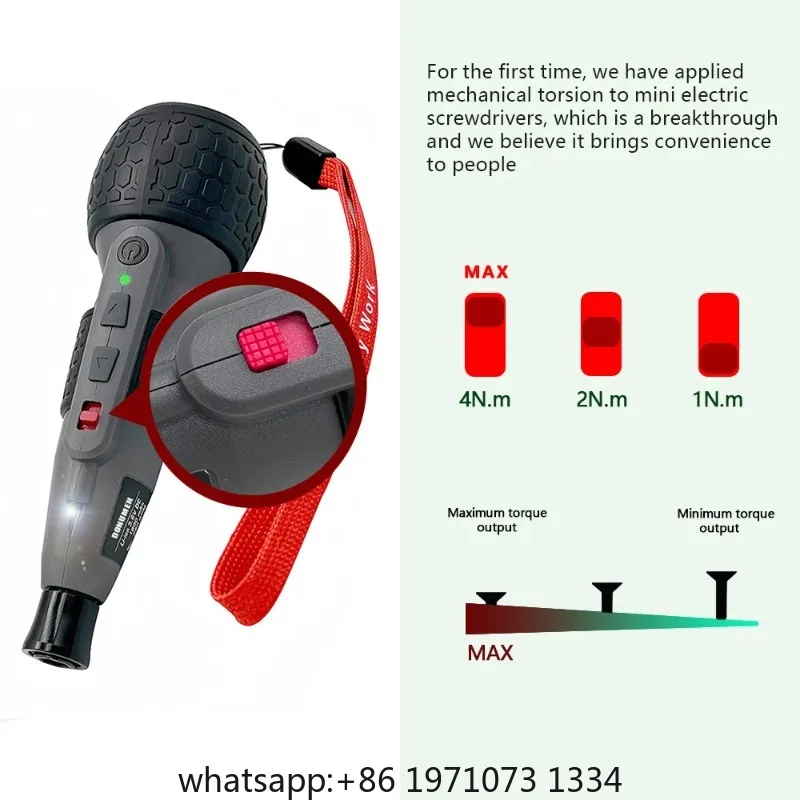 Mini Electric Screwdriver Powerful Type-C LED Light 3-Level Torque Pen-Style Home Maintenance