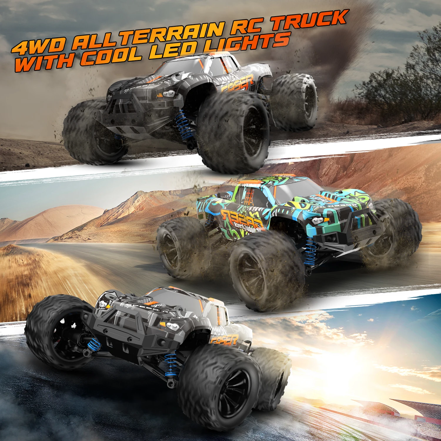 4WD RC Car 4x4 Off Road Drift Racing Big Cars 40KM/h High Speed Radio Waterproof Truck 1:14 Remote Control Car Toy Kids Boy Gift