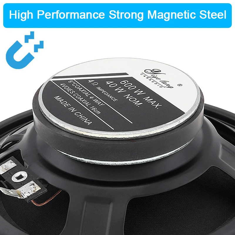 Altavoz de Audio para coche, de rango completo de 2 piezas dispositivo con frecuencia y 6 pulgadas, graves medios pesados, ultrafino, modificado, instalación no destructiva