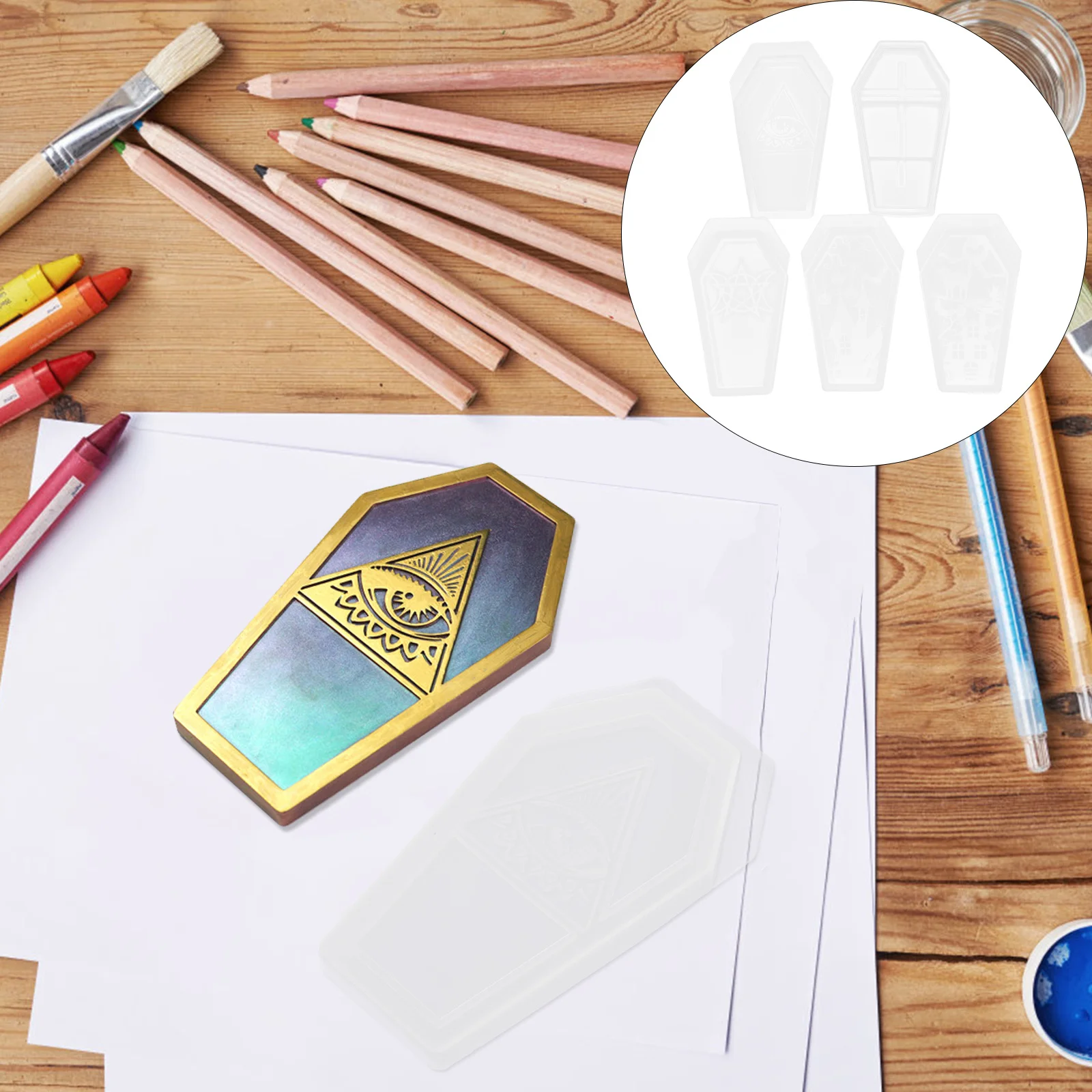 

Crystal Epoxy Molds Transparent Coffin Storage Box Diy Casting Mold For Craft Making Ornament Mirror Resin Art Kit Jewelry