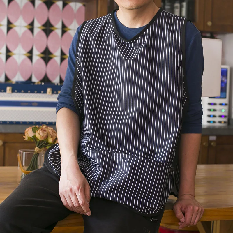 Tablier gilet rayé Simple et à la mode, imperméable et sans fer, vêtements de travail amples, épais, grande taille, bavoir Durable H1